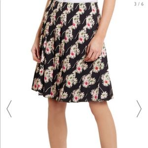 Prada Floral Pleated Cady Skirt